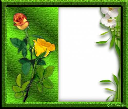 Зеленая с розами