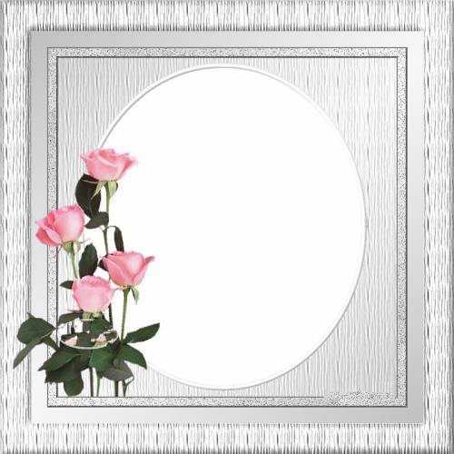 Красивая рамка с тремя розовыми розами