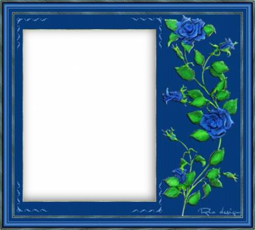 Синяя с розами