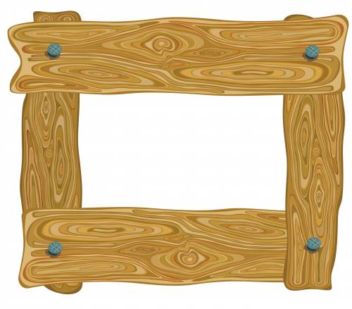 Нарисованная деревянная рамка с гвоздями в углах