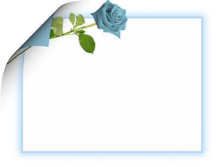 Рамка-лист с голубой розой