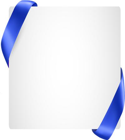 Рамка-лист с голубой лентой