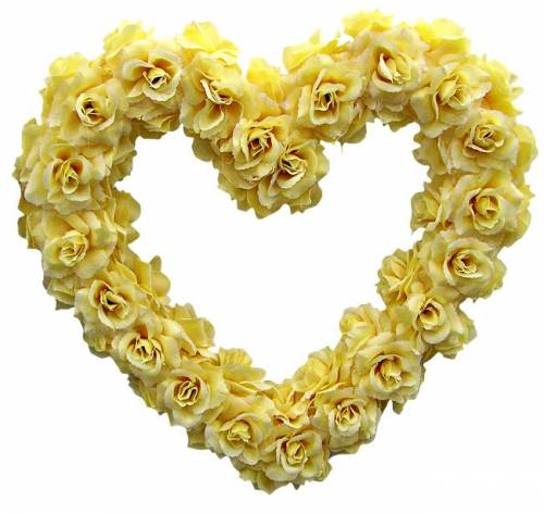 Рамка-сердечко из желтых роз