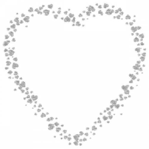 Рамка-сердце из серебряных сердечек