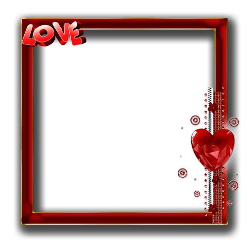 Красная рамка с надписью Любовь и сердечком