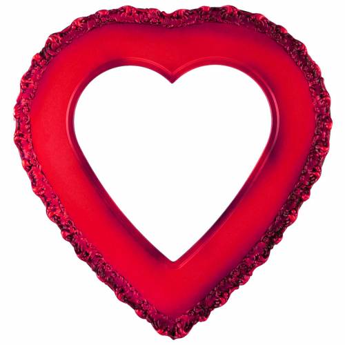 Сердце-рамка красная с орнаментом на внешней стороне
