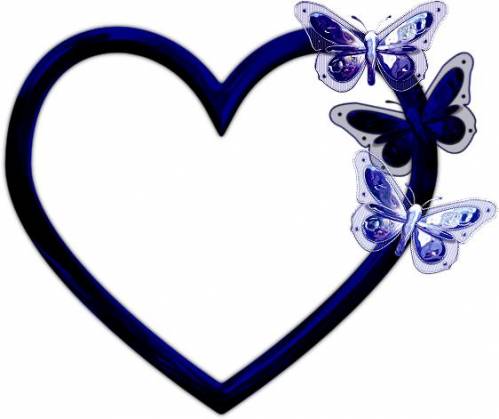 Синяя рамка с красивыми бабочками