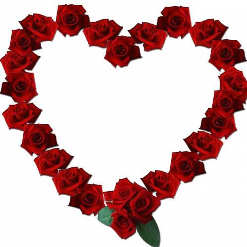 Рамка-сердечко из красных роз