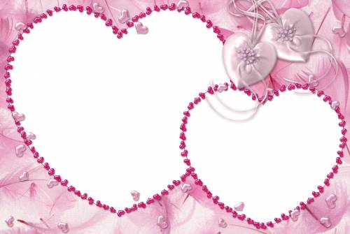 Рамки-сердечки на розовом