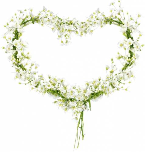 Рамка-сердечко из белых цветов