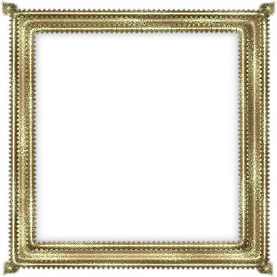 Золотая квадратная  рамка с белым