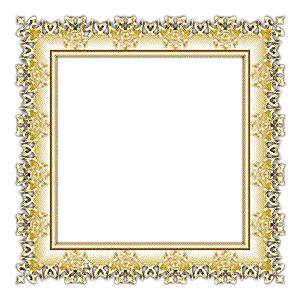 Золотая квадратная  рамка с орнаментом