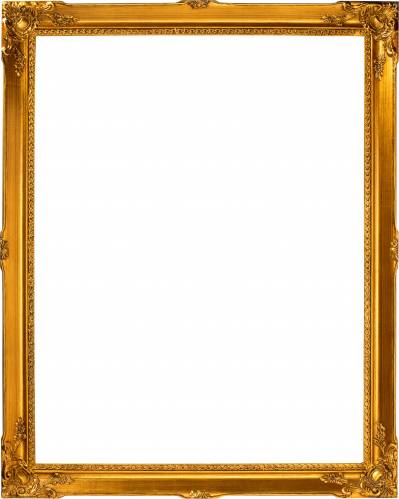Золотая рамка с орнаментом в углах и у картины