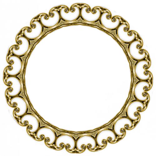 Золотая круглая рамка с вырезами