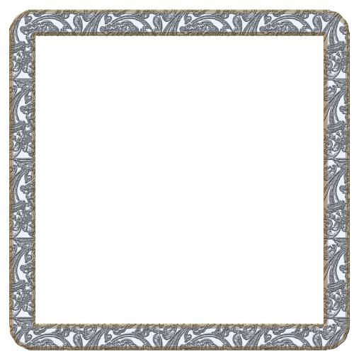 Квадратная рамка с серебряным орнаментом