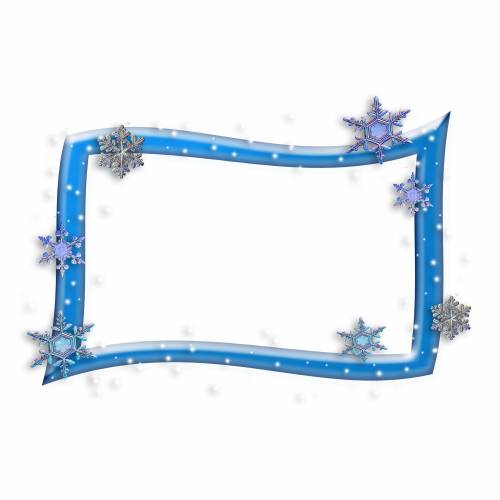 Голубая рамка со снежинками