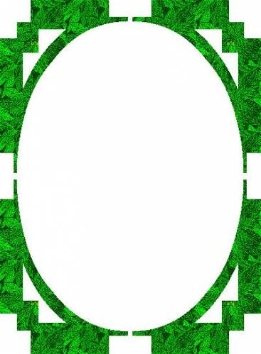 Рамка зеленая с овальным вырезом