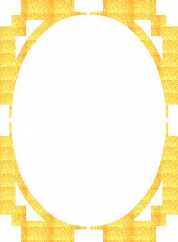 Рамка желтая с овальным вырезом