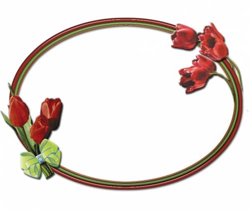 Овальная рамка с красными цветами