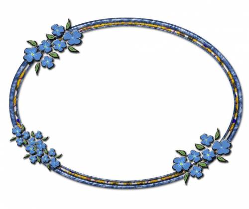 Овальная рамка с голубыми цветами