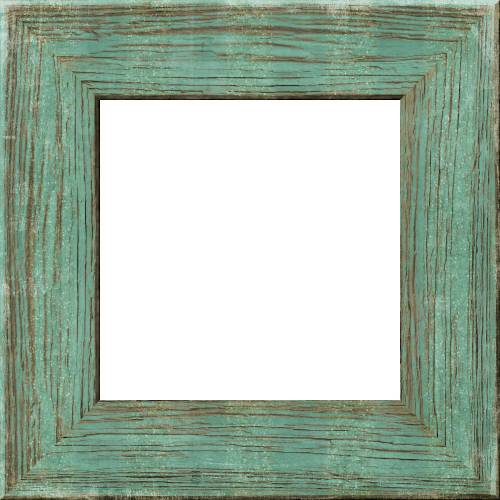 Квадратная рамка широкая зеленая, деревянная