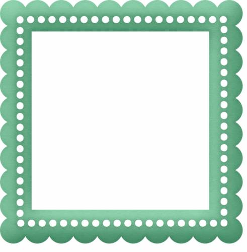 Зеленая рамка с полукруглыми вырезами