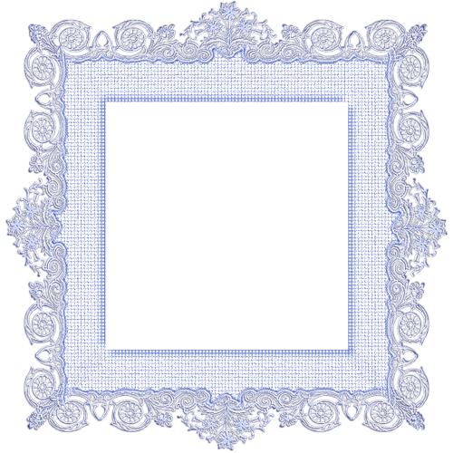 Голубая квадратная рамка кружевная