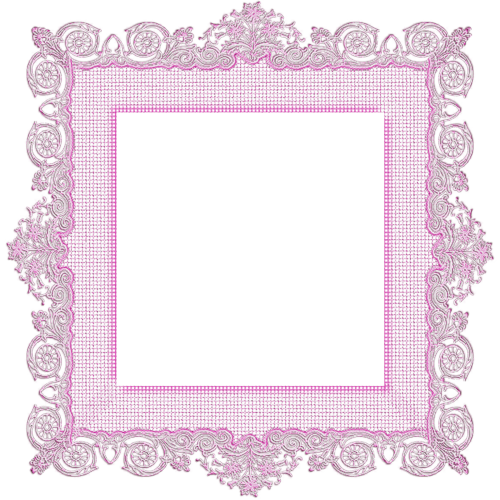 Розовая, квадратная, ажурная рамка
