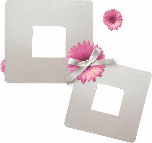 Серые квадратные рамочки с розовми цветами