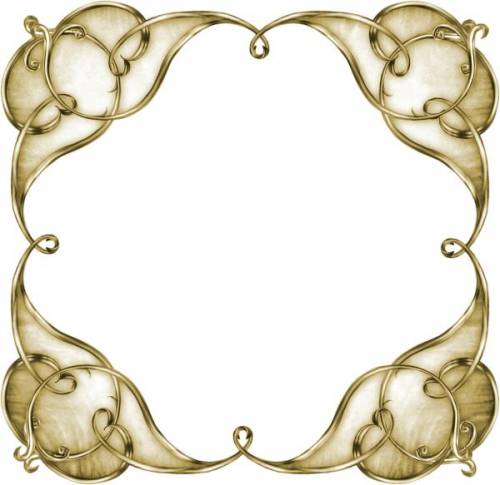 Квадратная рамка золотистая с закругленными углами