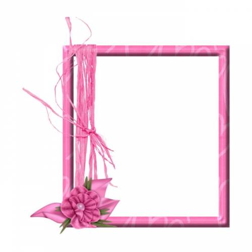 Розовая рамка с розовым цветком