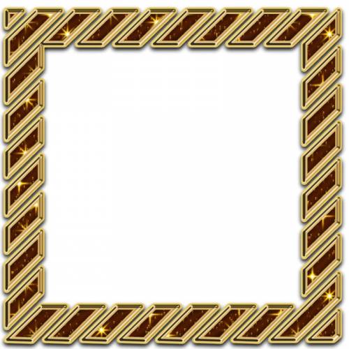 Квадратная рамочка с золотыми полосками, внутри коричневое