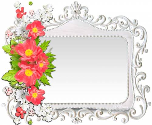Рамка белая с красивыми цветами