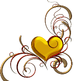 Уголок  с золотым сердечком и стилизованной листвой