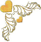 Уголок  с желтыми сердечками и ажурной вязью