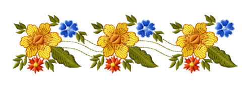 Цветы в виде вышивки для украшения текста