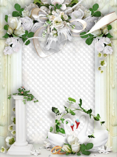 Свадебная рамка для поздравлений с двумя лебедями