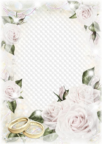 Свадебная рамка для поздравлений с красивыми белыми розами