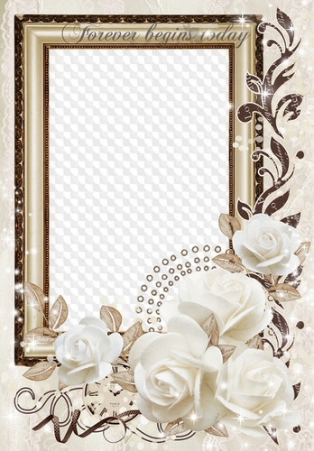 Свадебная рамка для поздравлений с белыми розами