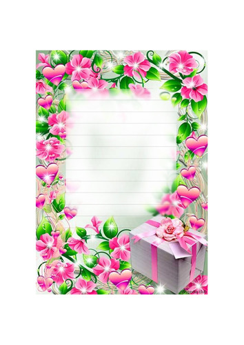 Бумага для поздравления с розовыми цветами