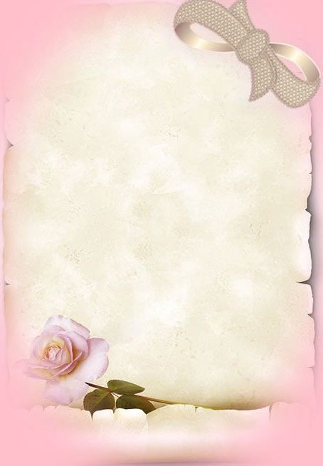 Красивая бумага для свадебных поздравлений  с розой