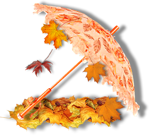 Зонтик и осенняя листва