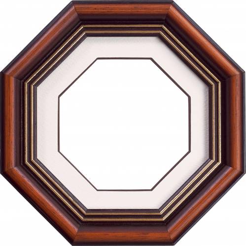 Восьмигранная рамка коричневая с белым