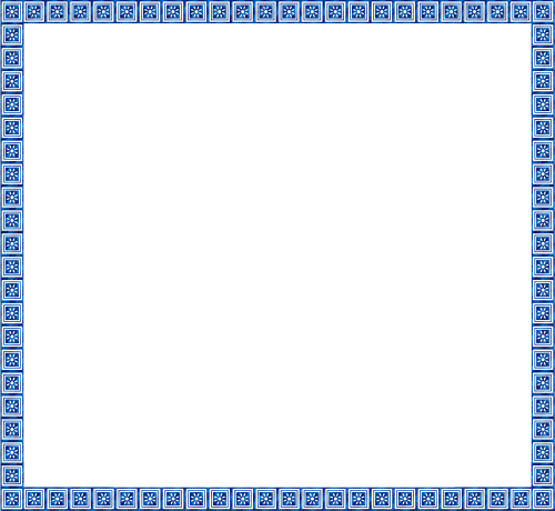 Для текста рамка с синим орнаментом