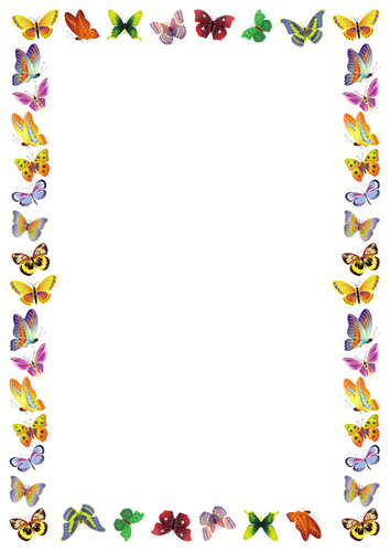Рамка для текста с разноцветными бабочками