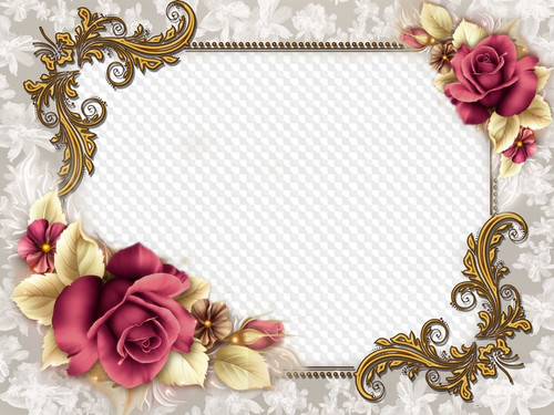 Рамочка с прозрачным фоном для текста с красивыми розами
