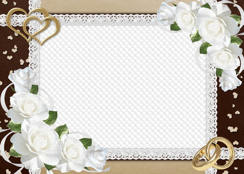 Нежные белые свадебные розы, Свадебная фоторамка