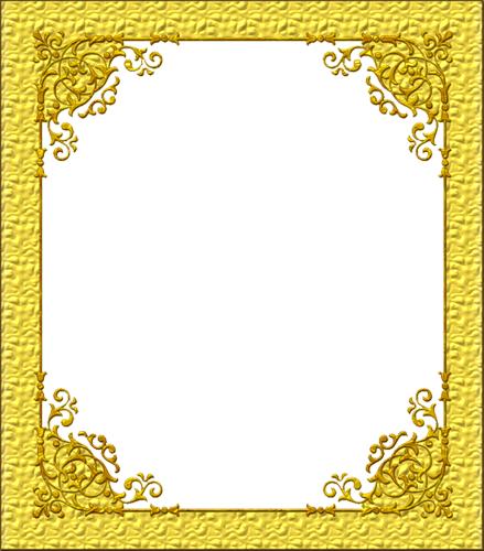 Желтая рамка с золотым рисунком на уголках