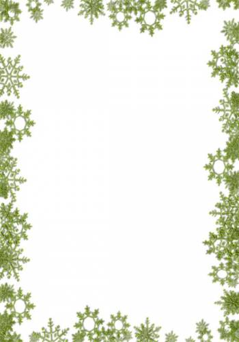 Рамка с зелеными снежинками