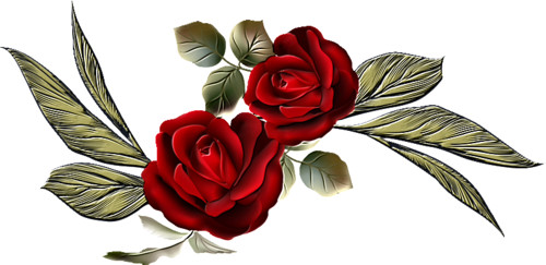 Украшение для текстов с красными розами